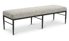 Heath Black And Beige Weave Bench - Ornate Home