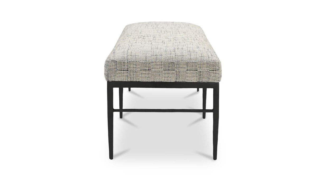 Heath Black And Beige Weave Bench - Ornate Home