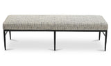 Heath Black And Beige Weave Bench - Ornate Home