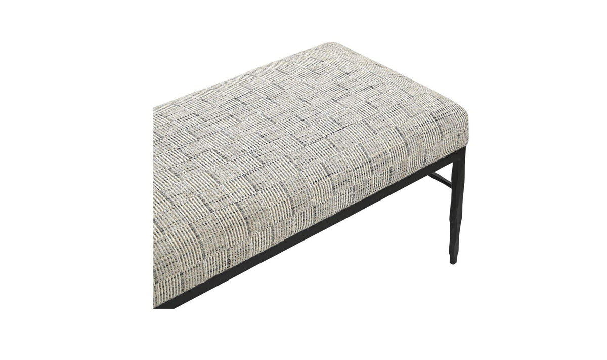 Heath Black And Beige Weave Bench - Ornate Home