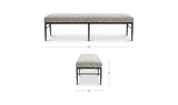 Heath Black And Beige Weave Bench - Ornate Home