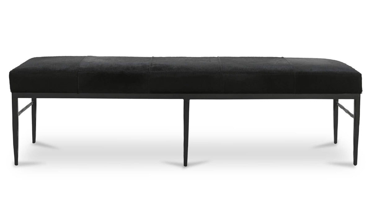 Heath Black Hair On Hide Bench - Ornate Home