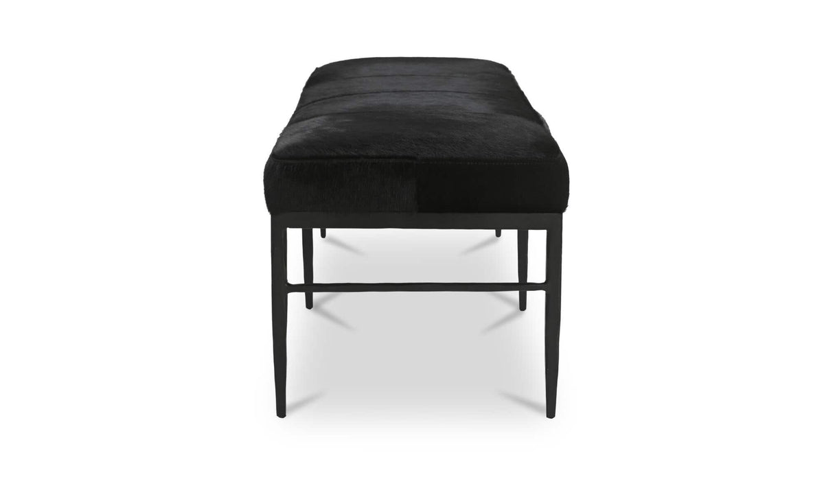 Heath Black Hair On Hide Bench - Ornate Home