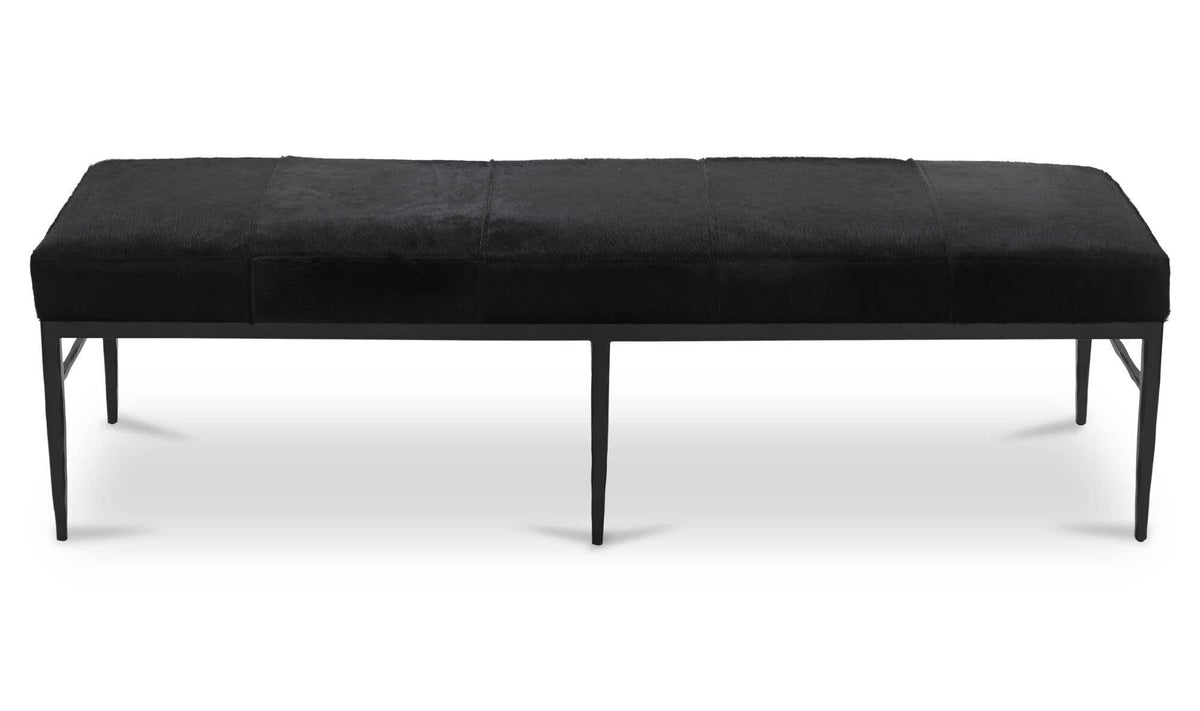 Heath Black Hair On Hide Bench - Ornate Home