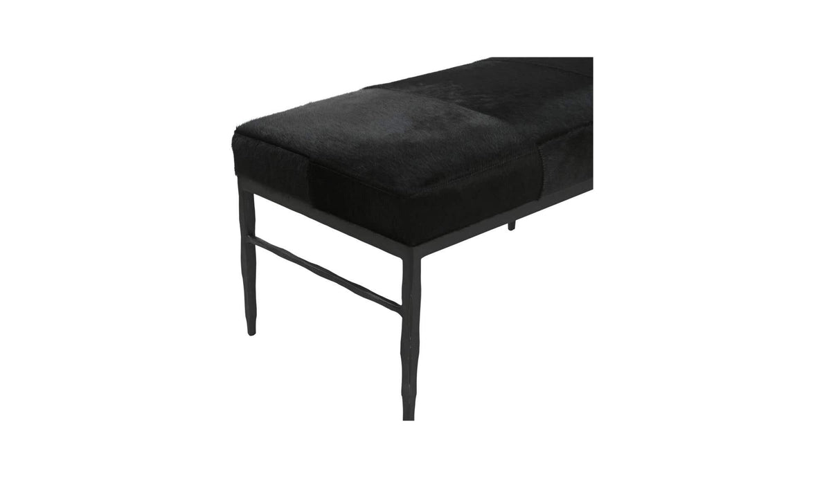 Heath Black Hair On Hide Bench - Ornate Home