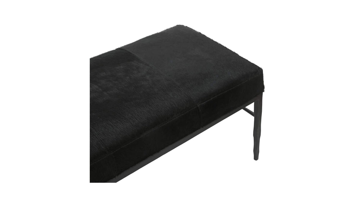 Heath Black Hair On Hide Bench - Ornate Home