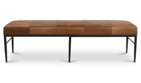 Heath Brown Hair On Hide Bench - Ornate Home