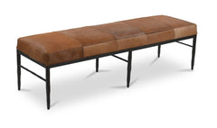 Heath Brown Hair On Hide Bench - Ornate Home