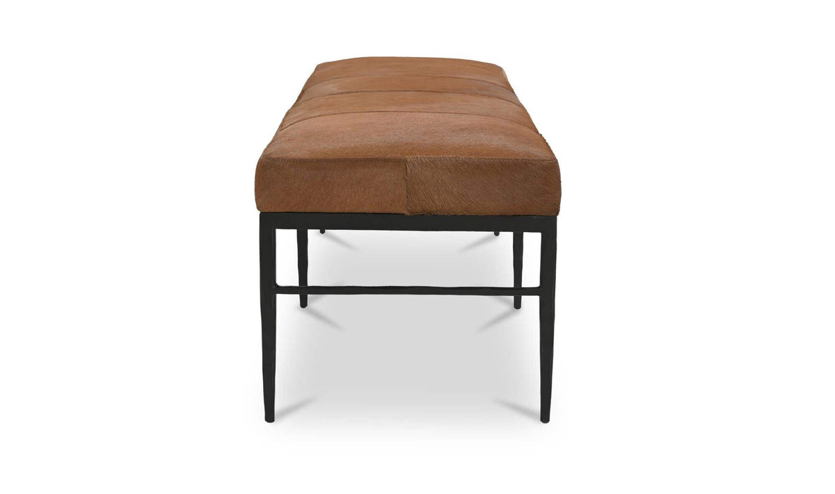 Heath Brown Hair On Hide Bench - Ornate Home