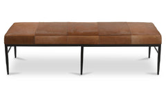 Heath Brown Hair On Hide Bench - Ornate Home