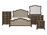 Heath Court Brown Oak/Brown 5-Piece Queen Bedroom Set - Ornate Home