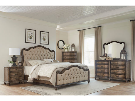 Heath Court Brown Oak Eastern King Bed - Ornate Home