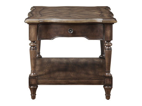 Heath Court Brown Oak End Table - Ornate Home