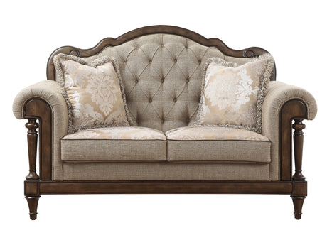 Heath Court Brown Oak Loveseat - Ornate Home
