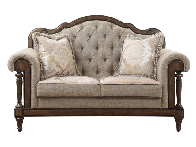 Heath Court Brown Oak Loveseat - Ornate Home