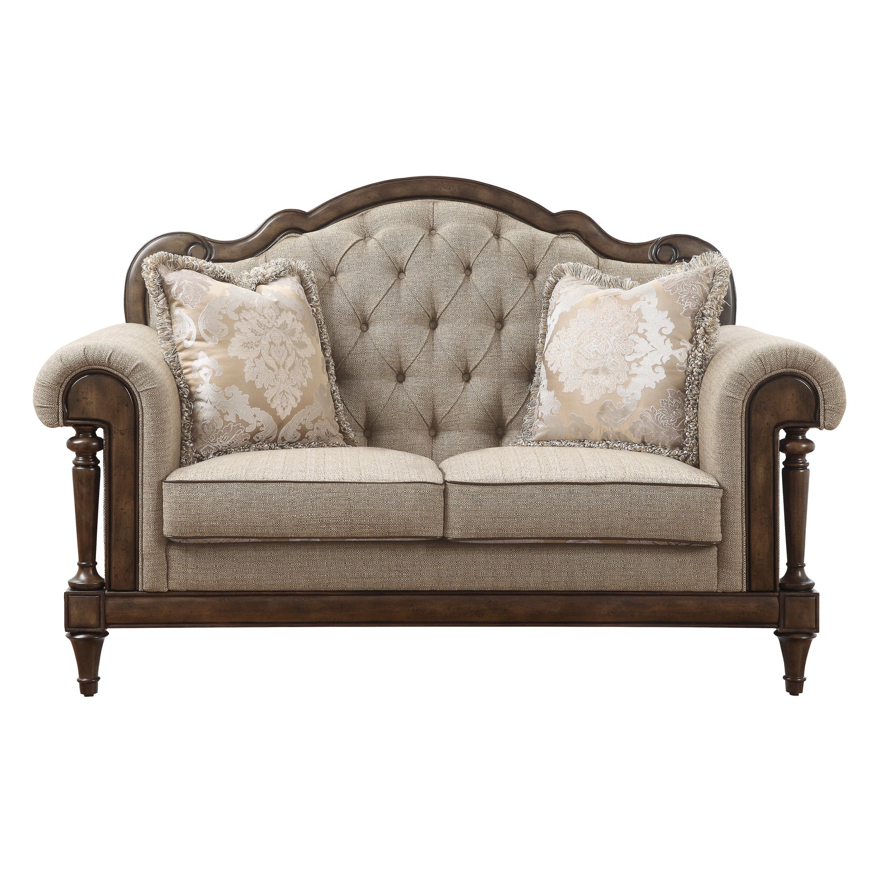 Heath Court Brown Oak Loveseat - Ornate Home