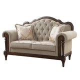 Heath Court Brown Oak Loveseat - Ornate Home