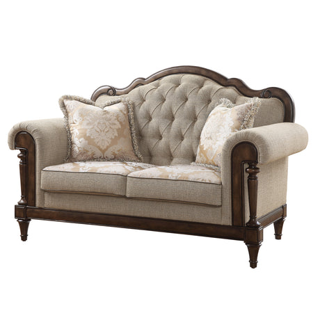 Heath Court Brown Oak Loveseat - Ornate Home