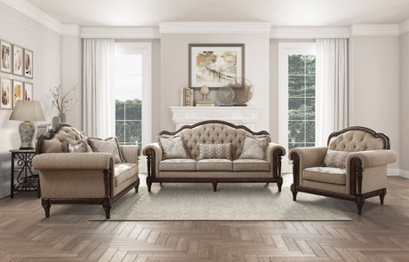 Heath Court Brown Oak Loveseat - Ornate Home