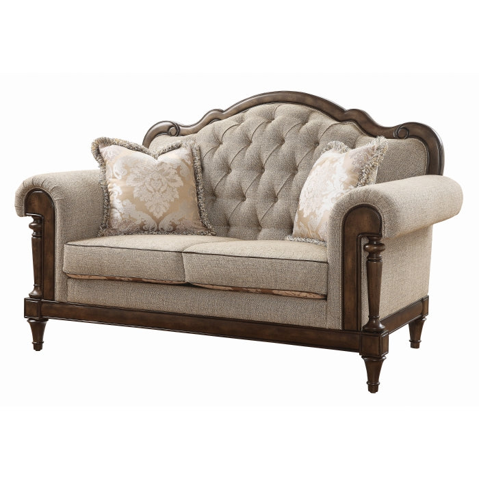 Heath Court Brown Oak Loveseat - Ornate Home