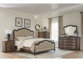 Heath Court Brown Oak Queen Bed - Ornate Home