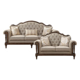 Heath Court Brown / White Sofa & Loveseat - Ornate Home