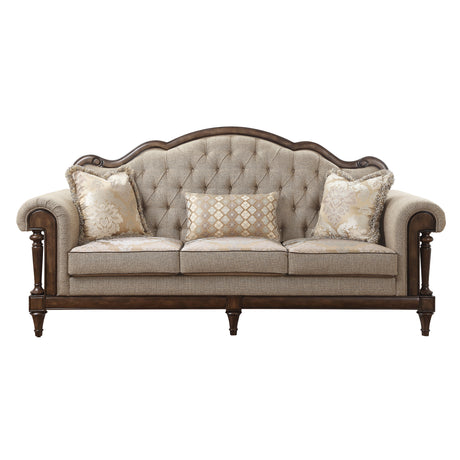 Heath Court Brown / White Sofa & Loveseat - Ornate Home