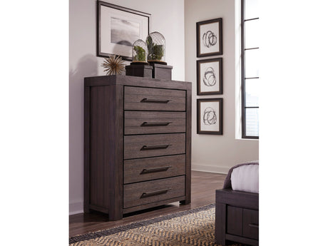 Heath Five Drawer Chest in Basalt Grey - Ornate Home
