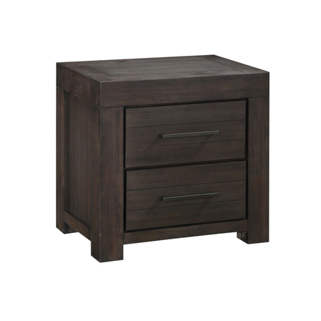 Heath Two Drawer Nightstand in Basalt Grey - Ornate Home