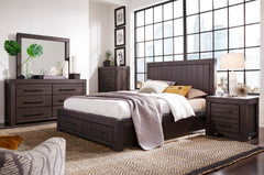 Heath Two Drawer Wood Full Storage Bed in Basalt Grey - Ornate Home