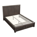 Heath Two Drawer Wood Full Storage Bed in Basalt Grey - Ornate Home