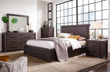 Heath Two Drawer Wood Queen Storage Bed in Basalt Grey - Ornate Home