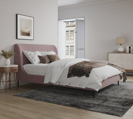 Heather Full-Size Bed in Blush and Black Legs - Ornate Home