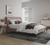 Heather Queen Bed in Blush and Black Legs - Ornate Home