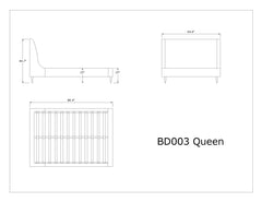 Heather Queen Bed in Blush and Black Legs - Ornate Home