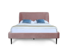 Heather Queen Bed in Blush and Black Legs - Ornate Home