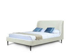 Heather Queen Bed in Cream and Black Legs - Ornate Home