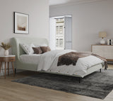 Heather Queen Bed in Cream and Black Legs - Ornate Home