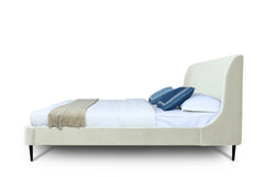 Heather Queen Bed in Cream and Black Legs - Ornate Home
