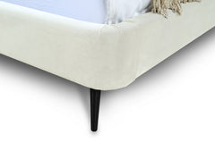 Heather Queen Bed in Cream and Black Legs - Ornate Home
