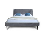 Heather Queen Bed in Grey and Black Legs - Ornate Home