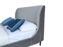 Heather Queen Bed in Grey and Black Legs - Ornate Home