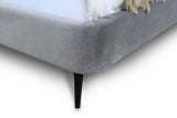 Heather Queen Bed in Grey and Black Legs - Ornate Home