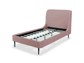 Heather Twin Bed in Blush with Black Legs - Ornate Home