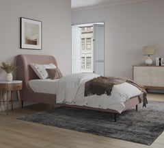 Heather Twin Bed in Blush with Black Legs - Ornate Home
