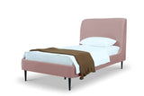 Heather Twin Bed in Blush with Black Legs - Ornate Home