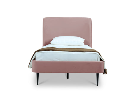 Heather Twin Bed in Blush with Black Legs - Ornate Home