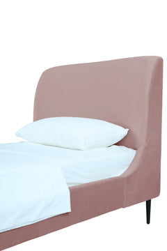 Heather Twin Bed in Blush with Black Legs - Ornate Home
