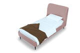 Heather Twin Bed in Blush with Black Legs - Ornate Home