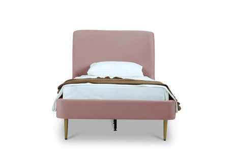 Heather Twin Bed in Blush with Gold Legs - Ornate Home
